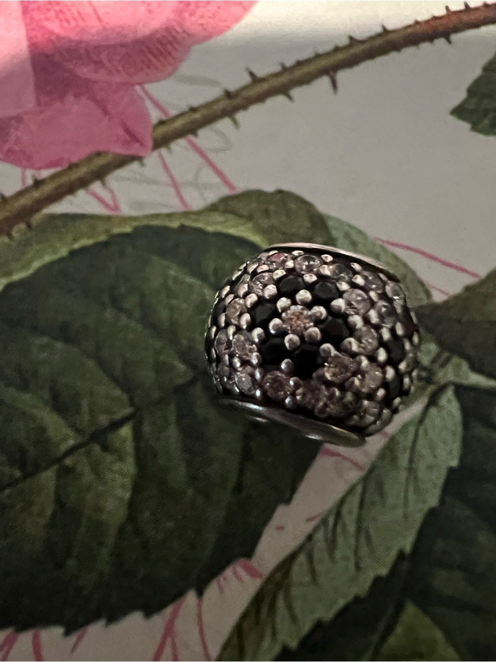 Authentic Pandora Shimmering Black Blossom Charm #791170NCK